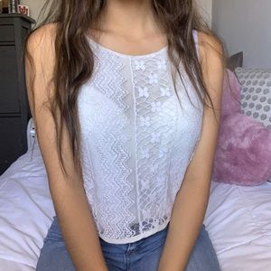 Monteau White Lace Top